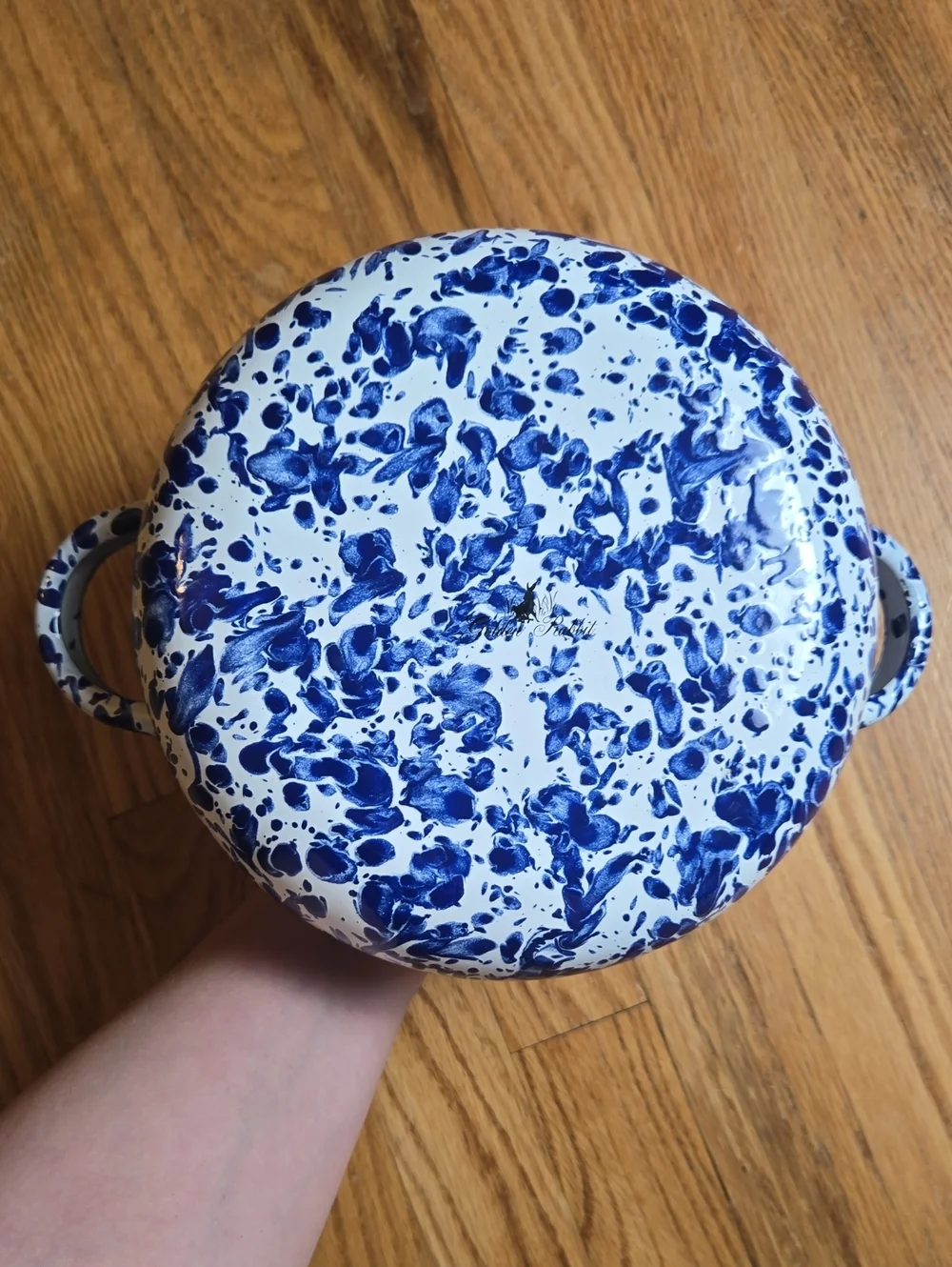 Golden Rabbit 4 Qt Cobalt Swirl enamel dutch oven